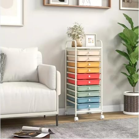 10 Drawer Rolling Storage Cart Organizer with Locking Wheels R759