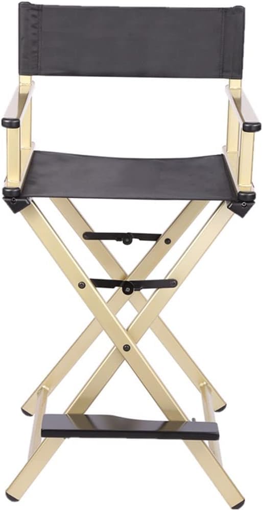 Black Aluminum Folding Director's Chair with Footrest X2311