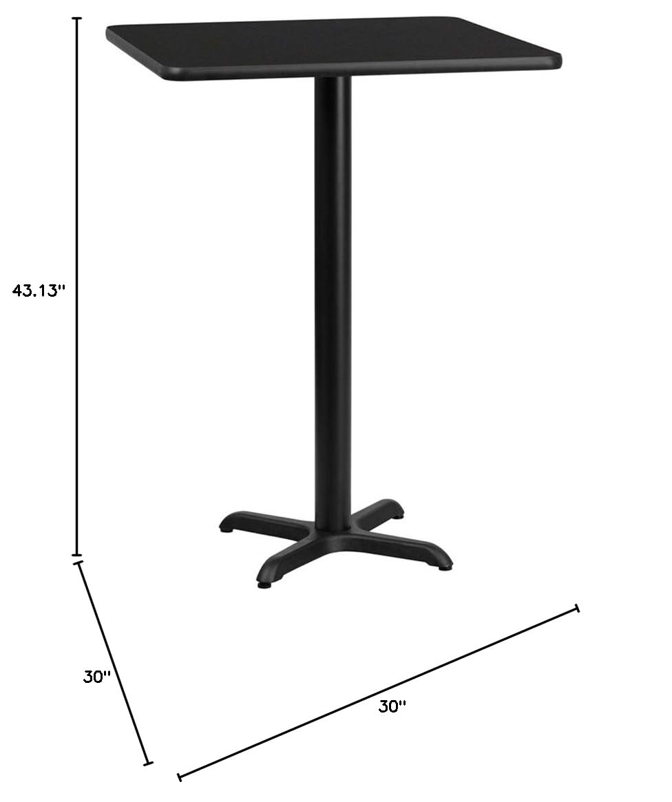 Black Laminate Table Top with Bar Height Table Base T83970