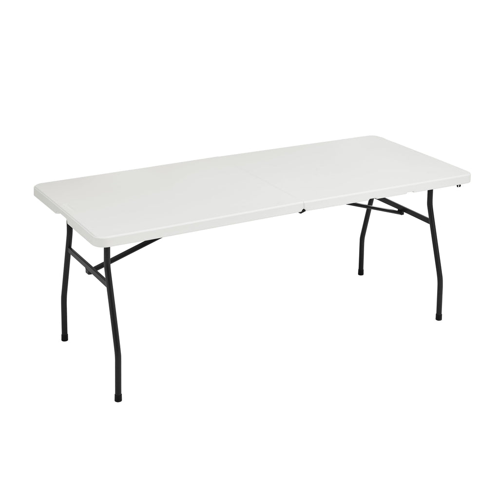 Heavy Duty Portable Folding Table, 6 ft, White J33909