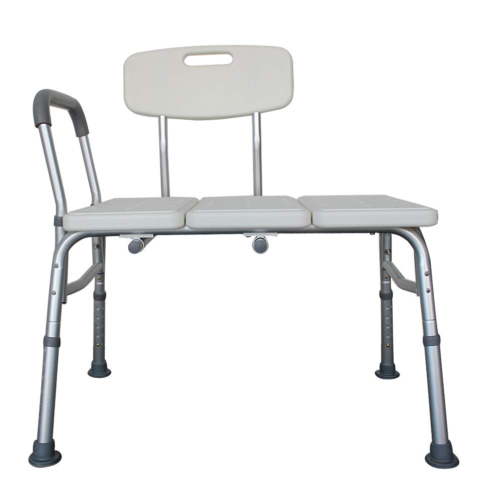 White Bath Chair with Padded Armrests and Back O5023