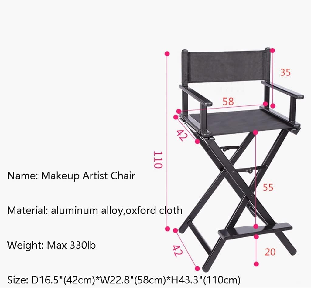 Black Aluminum Folding Director's Chair with Footrest X2311