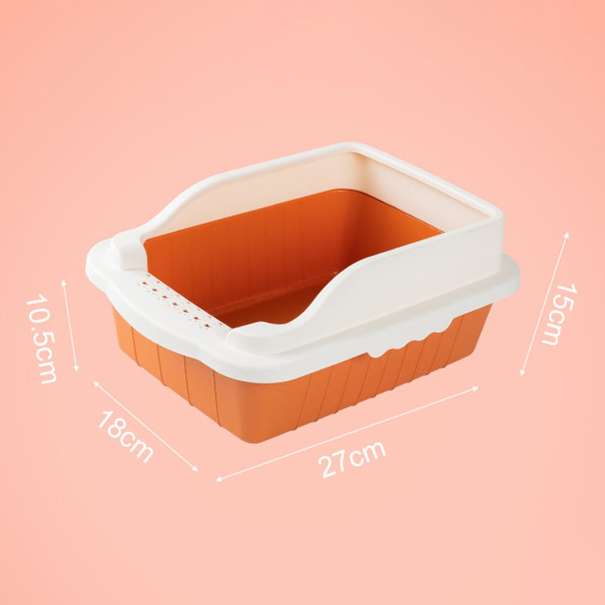 Orange Cat Litter Box with Sifting Spoon E36904