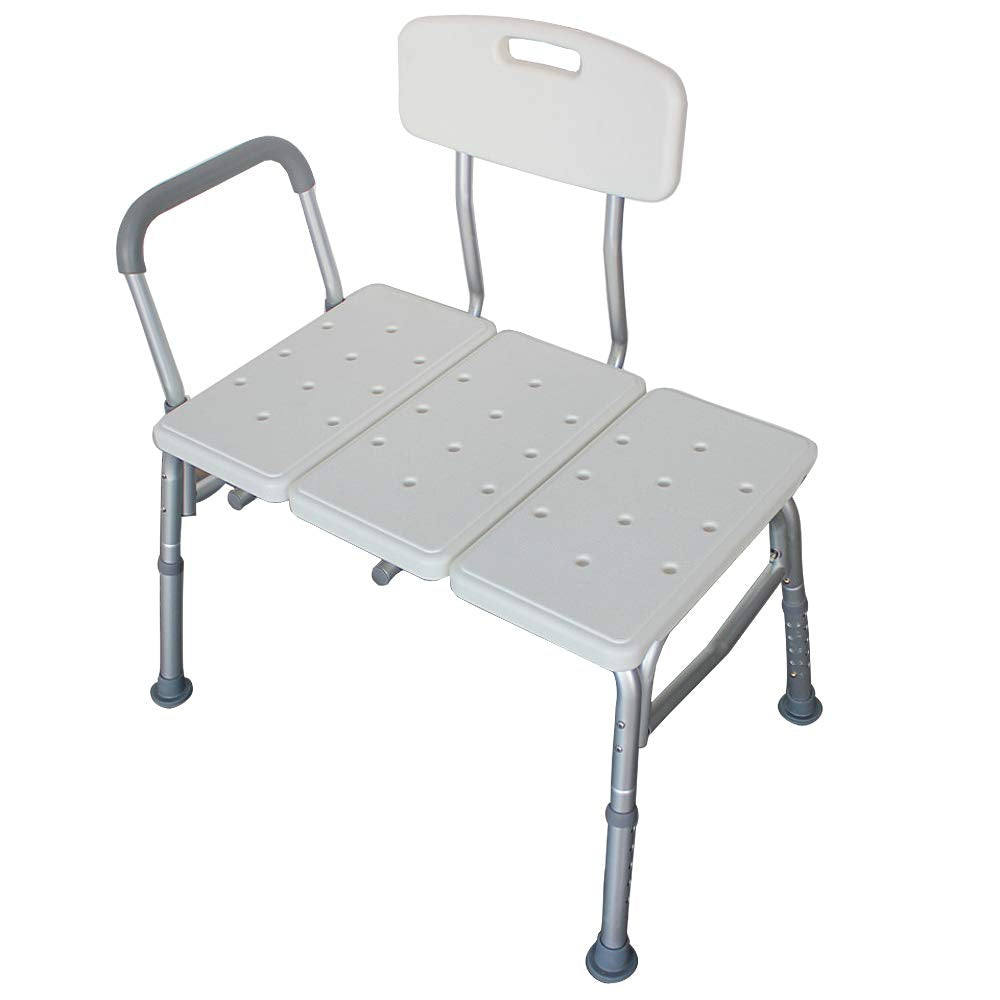 White Bath Chair with Padded Armrests and Back O5023