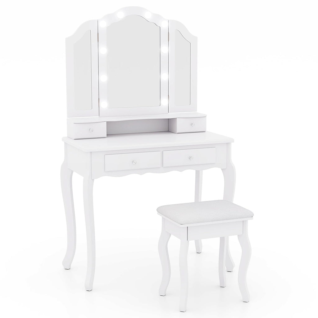Vanity Desk with Lighted Mirror W811