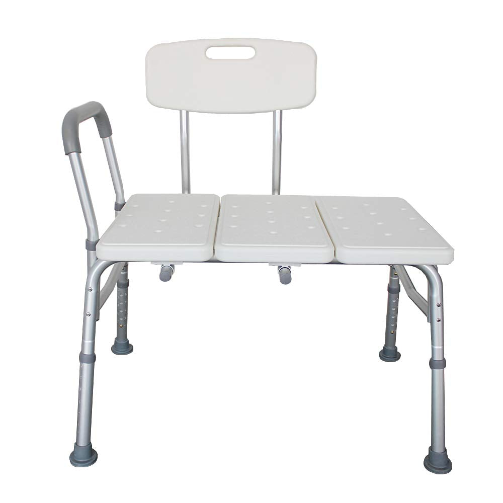 White Bath Chair with Padded Armrests and Back O5023