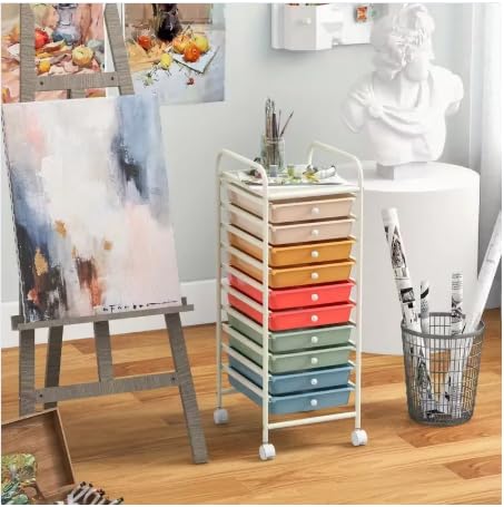 10 Drawer Rolling Storage Cart Organizer with Locking Wheels R759