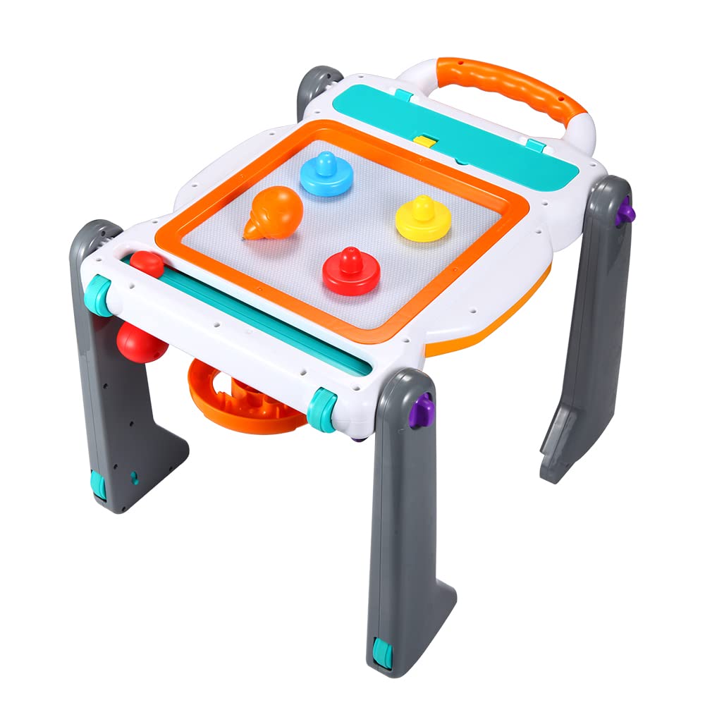 3-in-1 Sit-to-Stand Baby Walker Learning Walker Entertainment Table Drawing Board White/Gray H85859