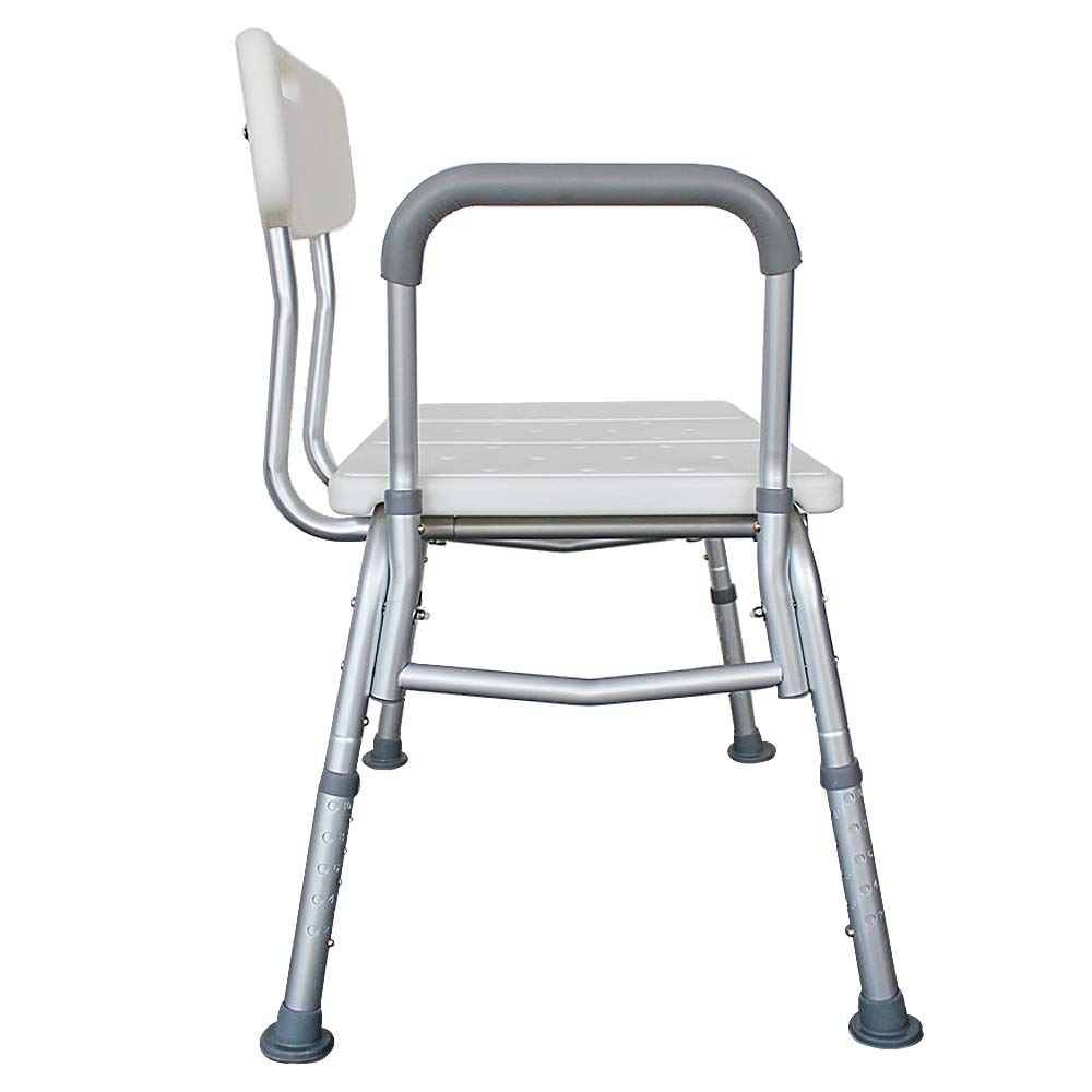White Bath Chair with Padded Armrests and Back O5023