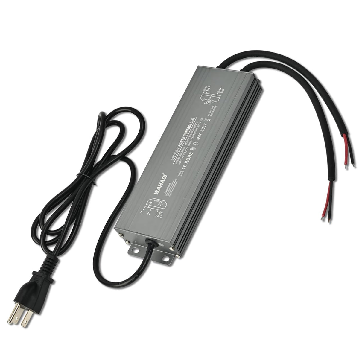 200W Waterproof LED Power Supply 100-277V AC to 12V DC Transformer E76890