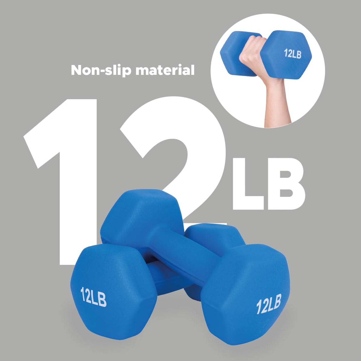 12lb Neoprene Dumbbell Hand Weights Set of 2 J179