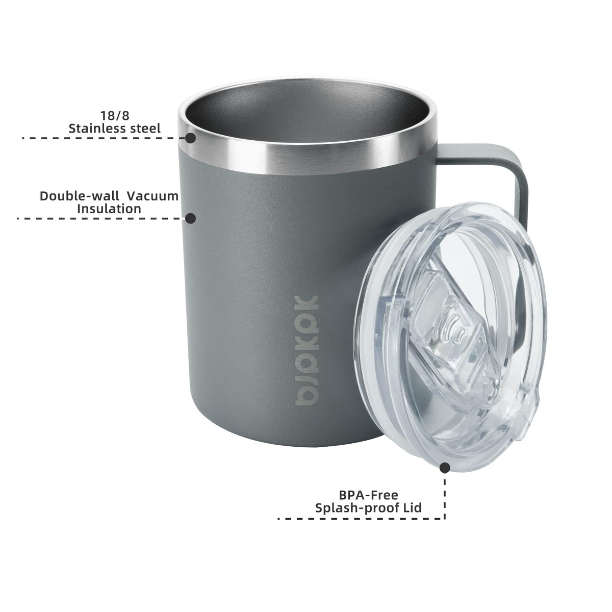 2PCS 14oz Insulated Stainless Steel Coffee Mug with Lid H450