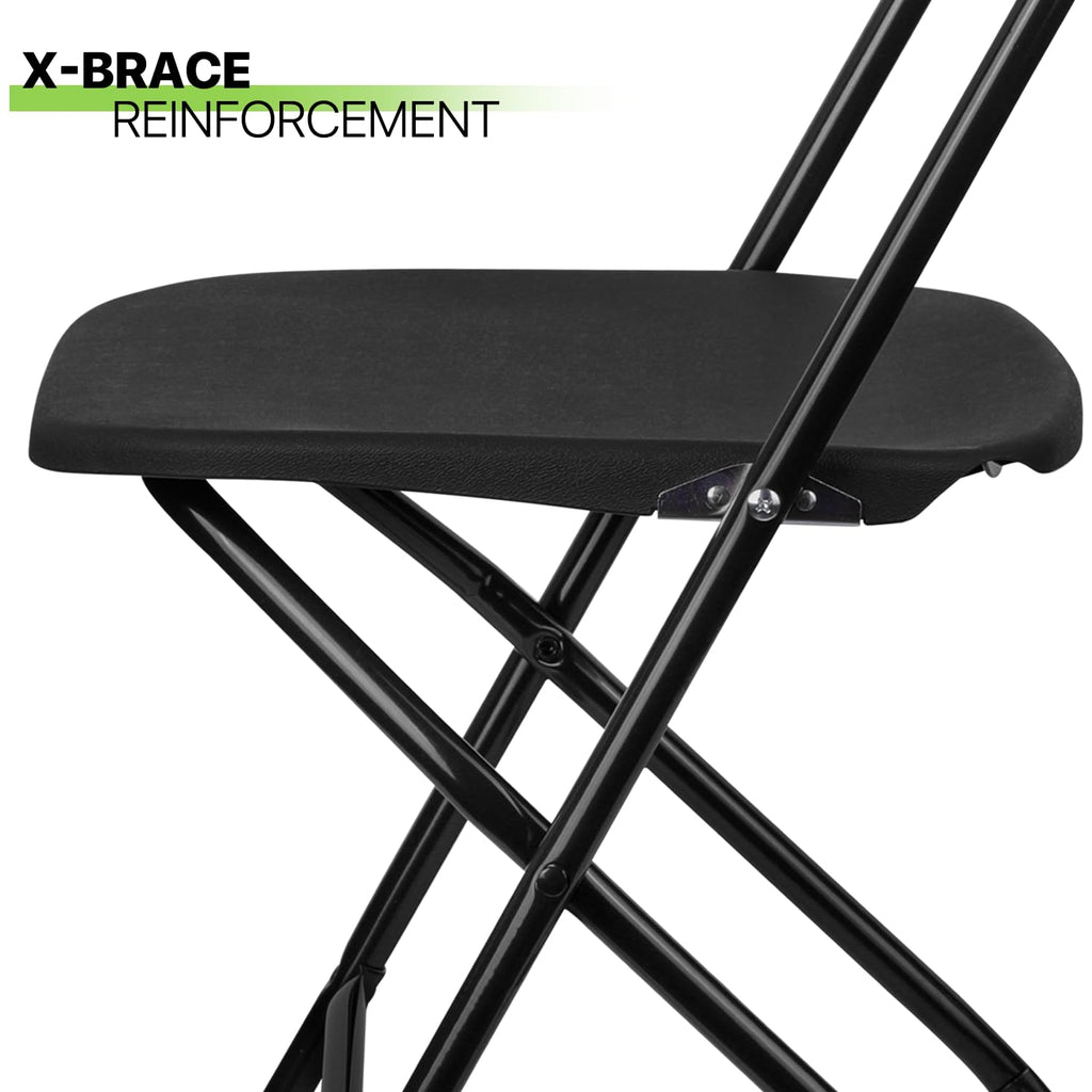 Black Plastic Folding Chairs 10 Pack I49705
