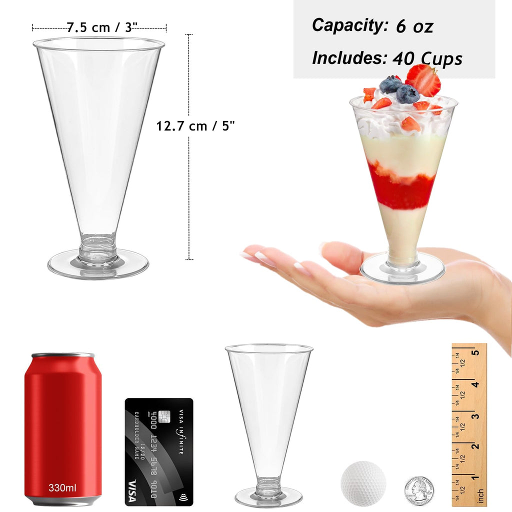 40 PCS 6 oz Plastic Martini Glasses Z126390