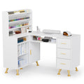 L Shaped Manicure Table with Dust Collector E50992