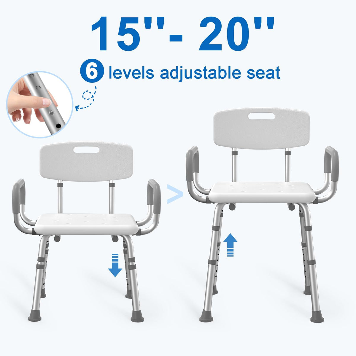 Shower Chair with Padded Armrests and Back I29600