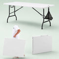 6Ft White Folding Picnic Table T537928