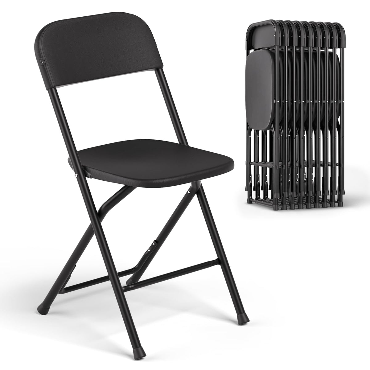 Black Plastic Folding Chairs 10 Pack I49705