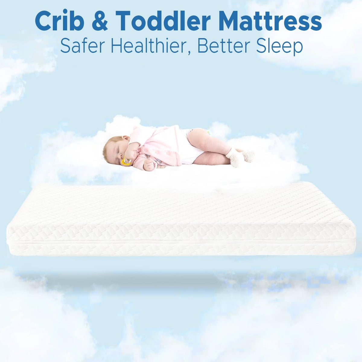 Crib Mattress, Dual Sided Memory Foam Toddler Bed Mattress I85504