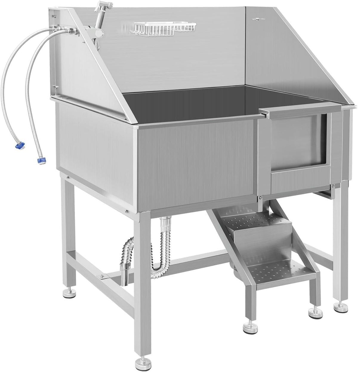 38" Stainless Steel Dog Grooming Tub with Ramp F155