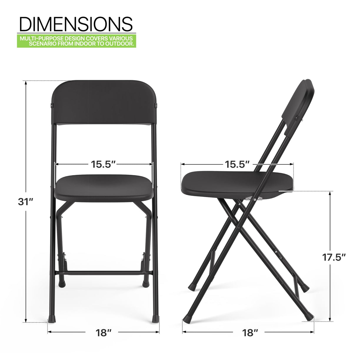 Black Plastic Folding Chairs 10 Pack I49705