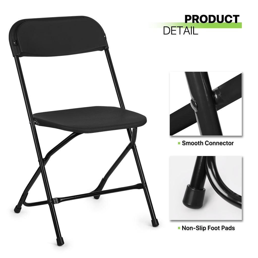 Black Plastic Folding Chairs 10 Pack I49705