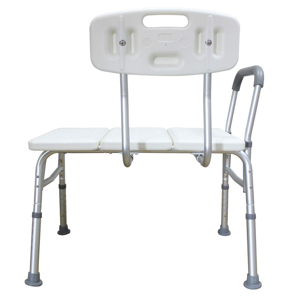 White Bath Chair with Padded Armrests and Back O5023