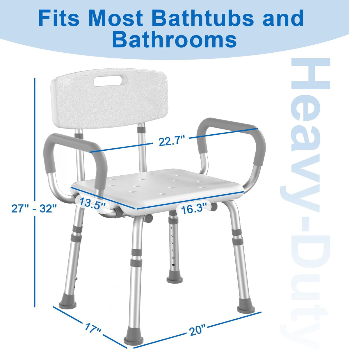 Shower Chair with Padded Armrests and Back I29600