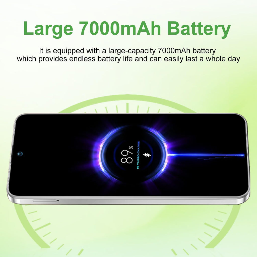 Unlocked Cell Phone 16GB+512GB Smartphone 6.99" HD Screen Android 15 5G 7000mAh (Purple) Y43535