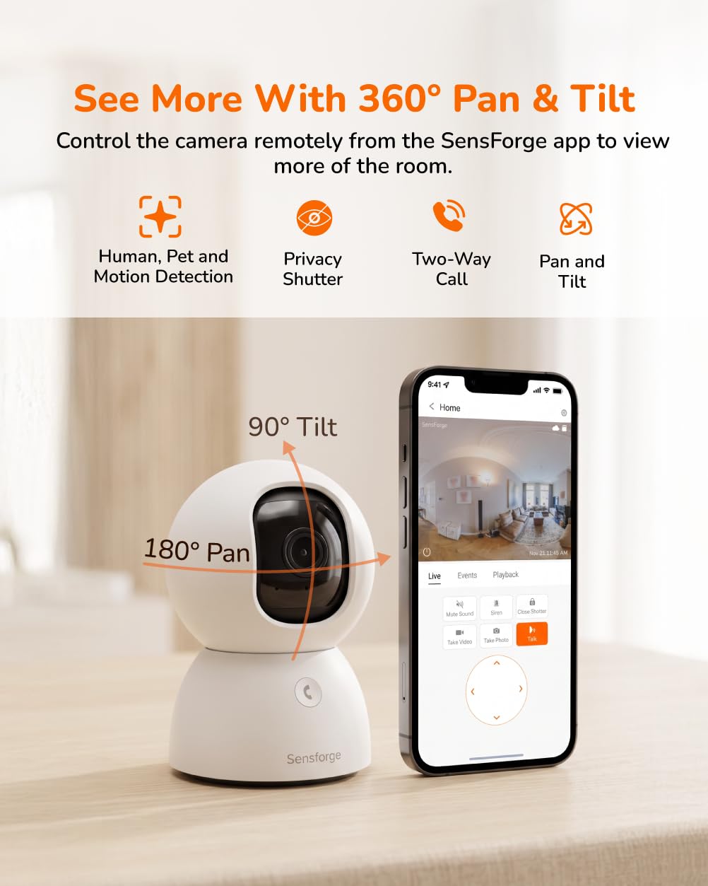 2.5K Indoor Pan-Tilt Security Camera J115348