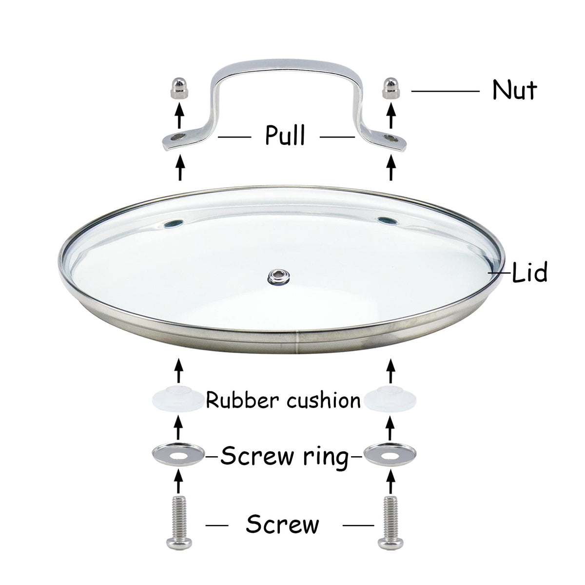 8-inch Tempered Glass Lid Y152