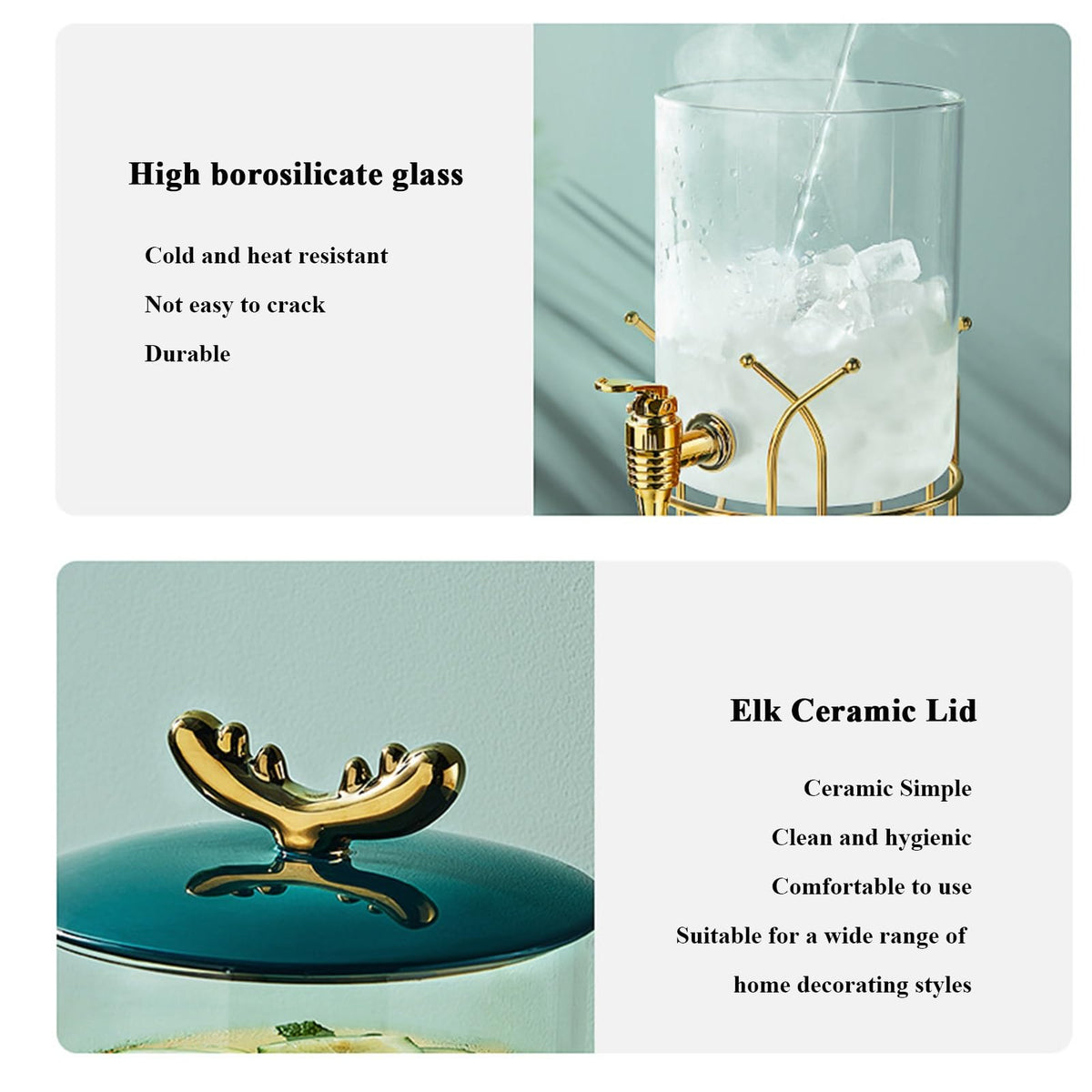 Glass Beverage Dispenser with Stand and Spigot N877