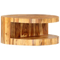 Solid Sheesham Wood Round Coffee Table 25.6 in Diameter Polished Finish N740671