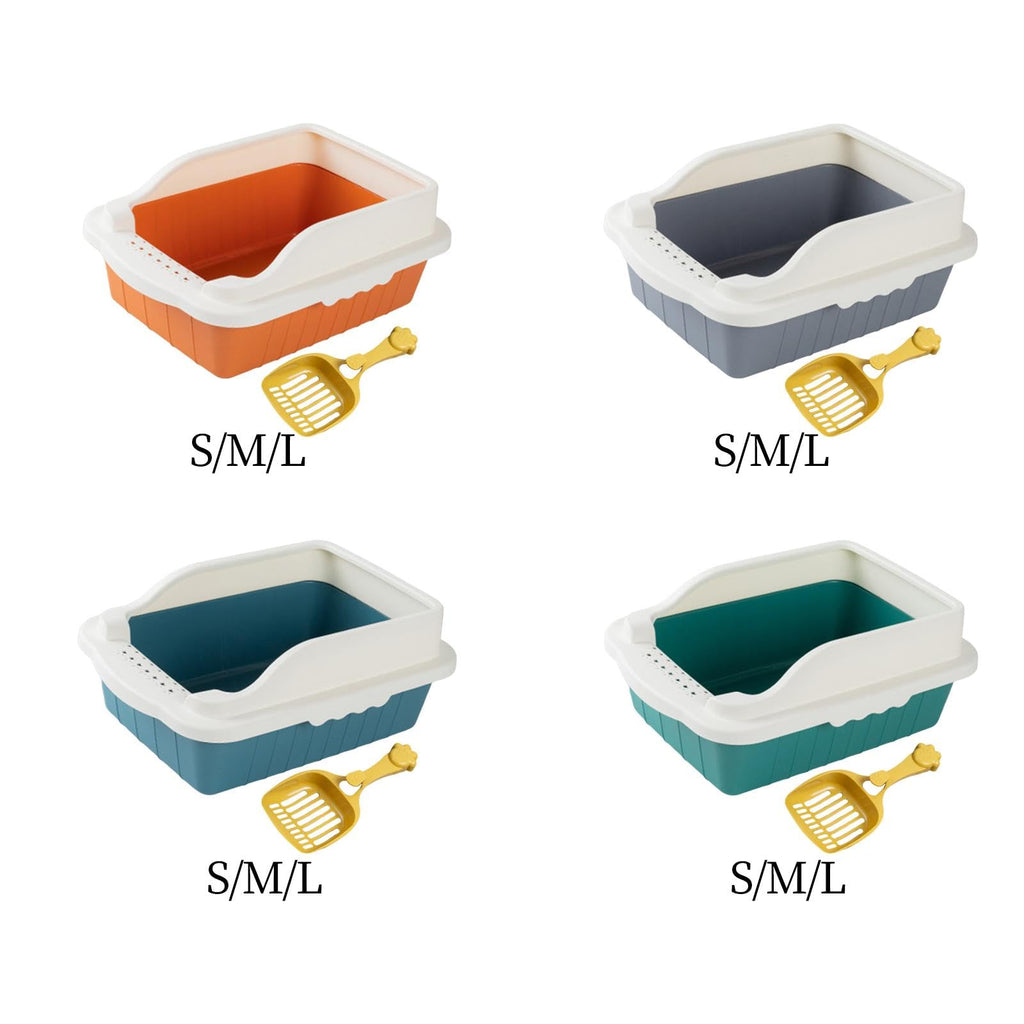 Orange Cat Litter Box with Sifting Spoon E36904
