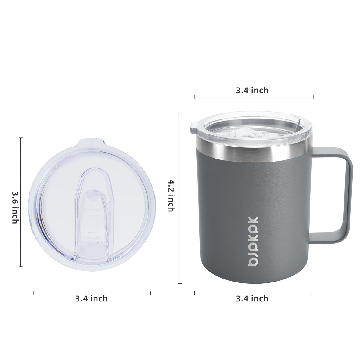2PCS 14oz Insulated Stainless Steel Coffee Mug with Lid H450