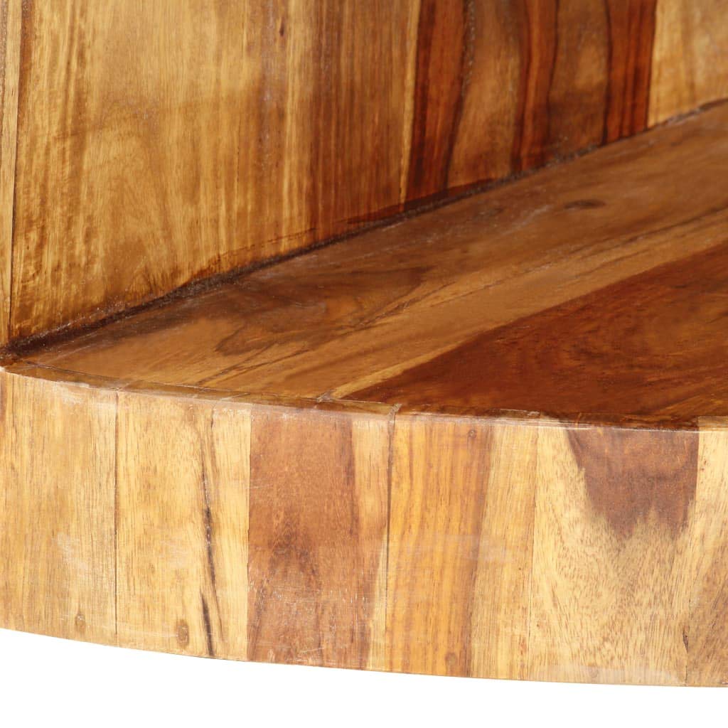 Solid Sheesham Wood Round Coffee Table 25.6 in Diameter Polished Finish N740671
