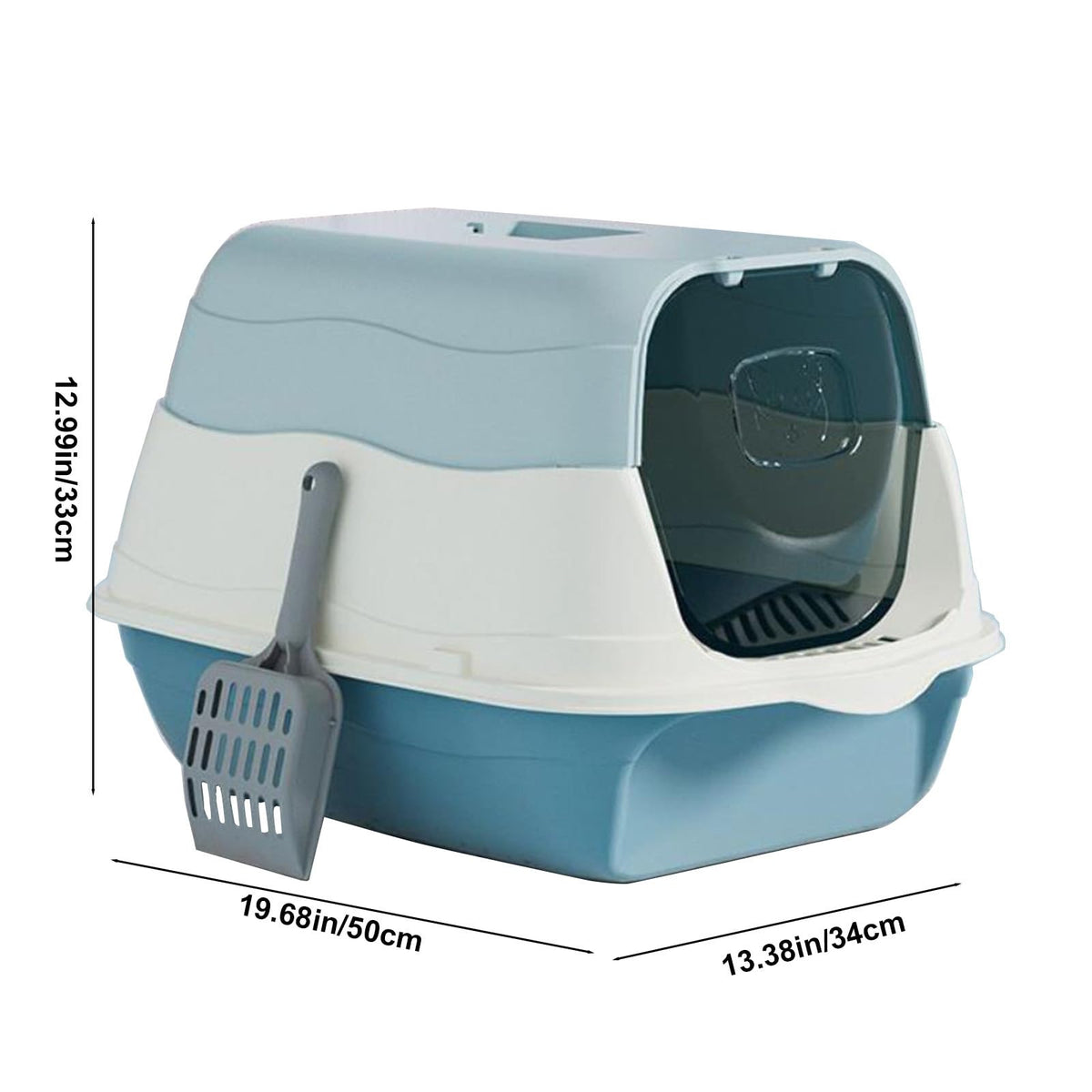 Enclosed Cat Litter Box with Lid and Scoop A369432