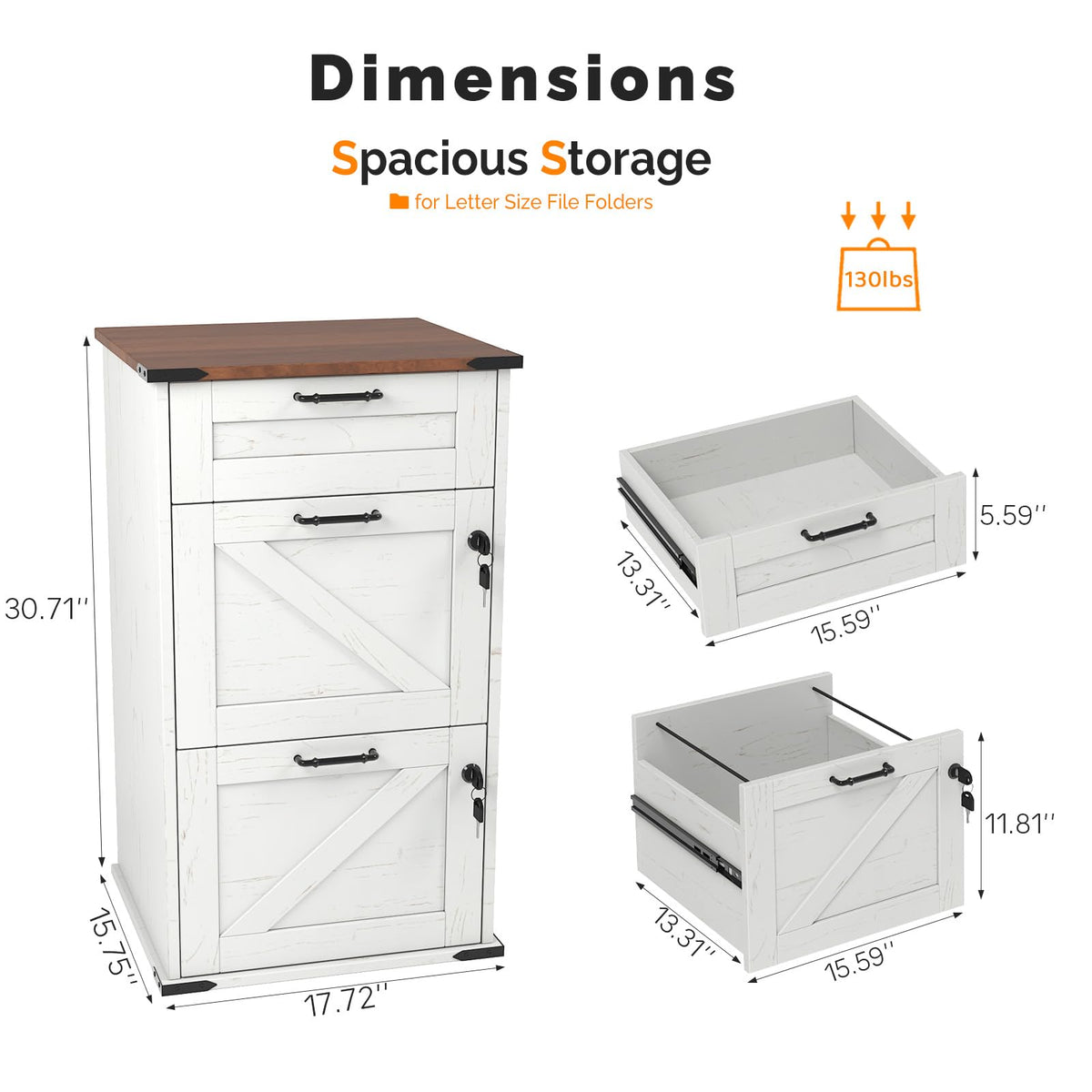 3 Drawer File Cabinet with Lock Q6981
