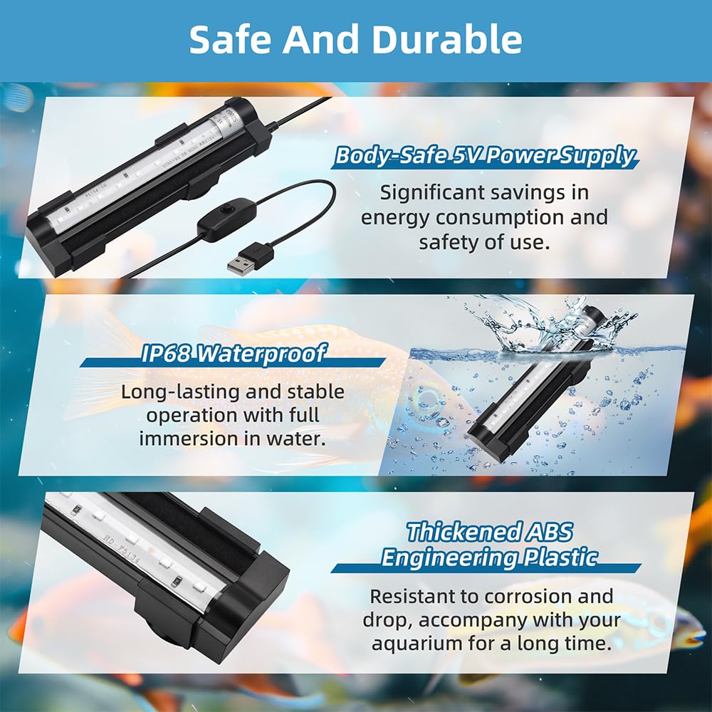 6 Inch IP68 Waterproof Color Changing Submersible Aquarium Light P30263