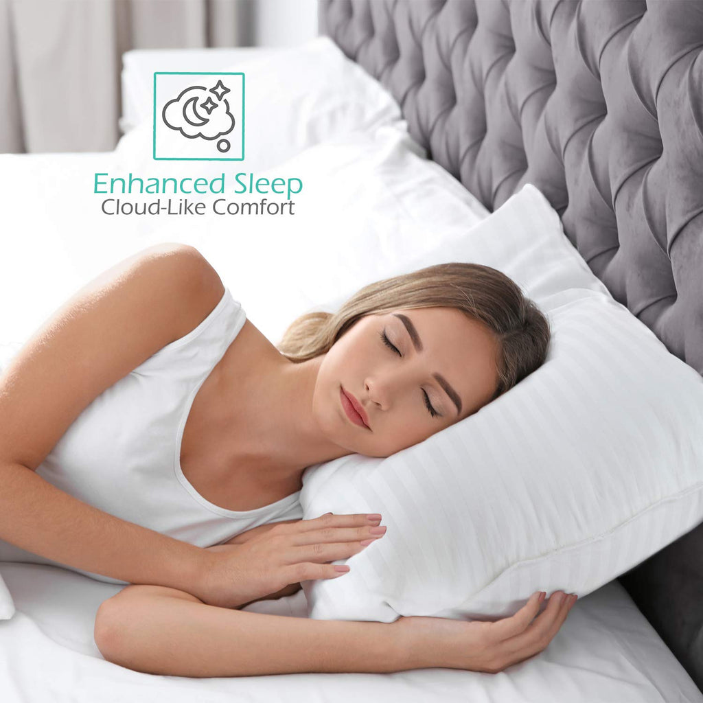 Queen Size Cotton Down Alternative Pillows Set of 2 O64252