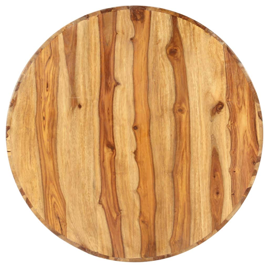 Solid Sheesham Wood Round Coffee Table 25.6 in Diameter Polished Finish N740671