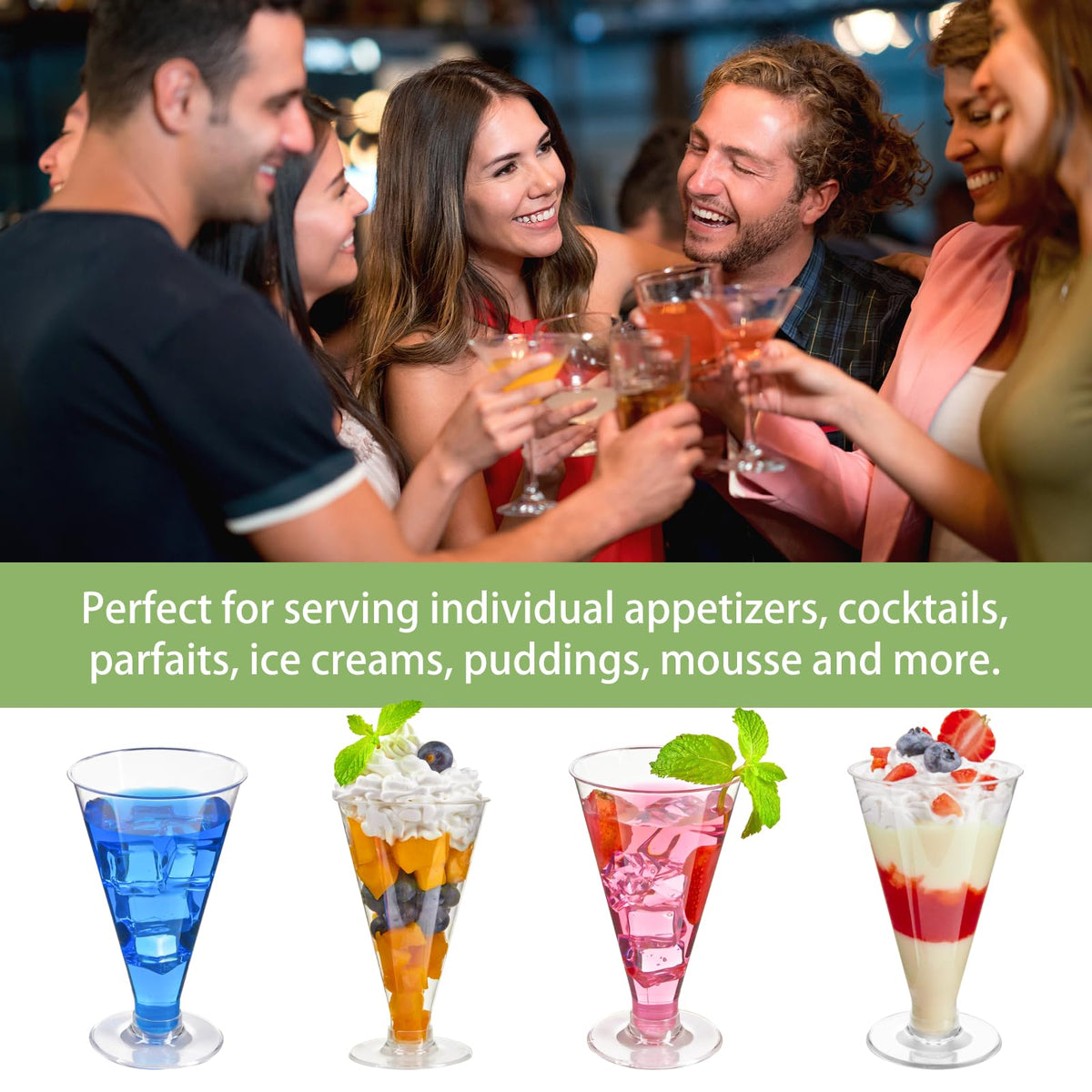 40 PCS 6 oz Plastic Martini Glasses Z126390