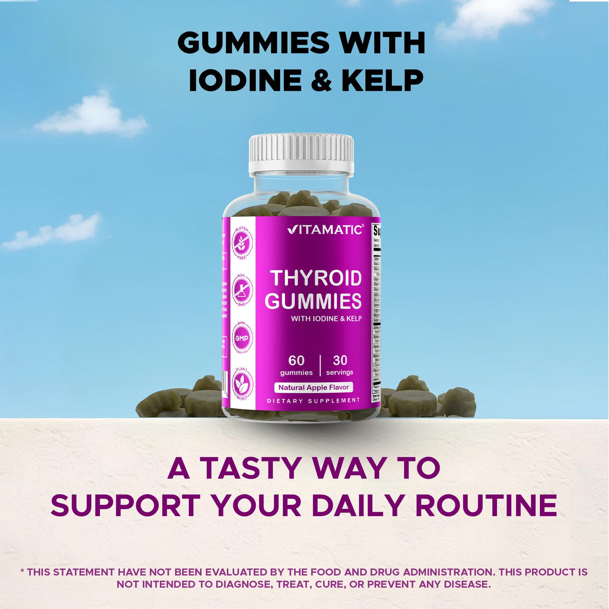 Thyroid Gummies with Iodine & Kelp, 60 Gummies O891