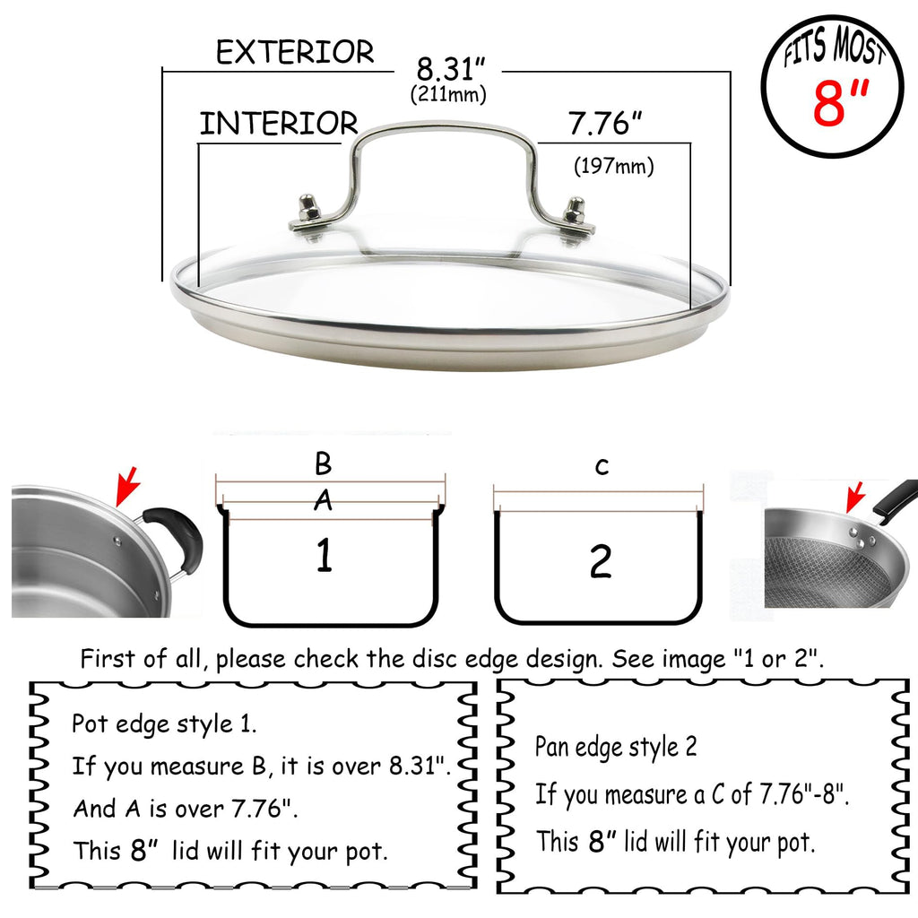 8-inch Tempered Glass Lid Y152