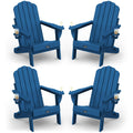 Folding Adirondack Chairs Set of 4 with 2 Cup Holders D590