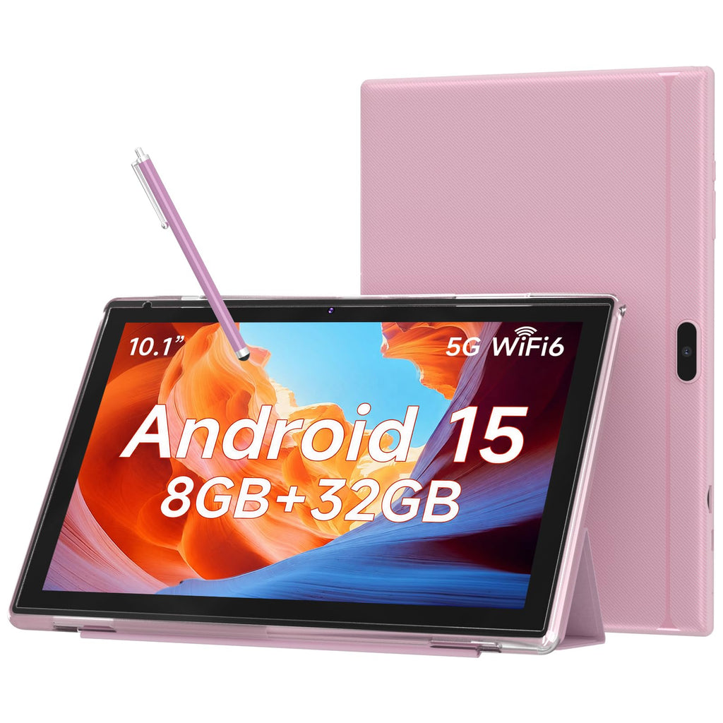 10 Inch Android Tablet, 8GB RAM 32GB Storage, HD IPS Display, 6000mAh Battery, with Case & Stylus Pen U1506