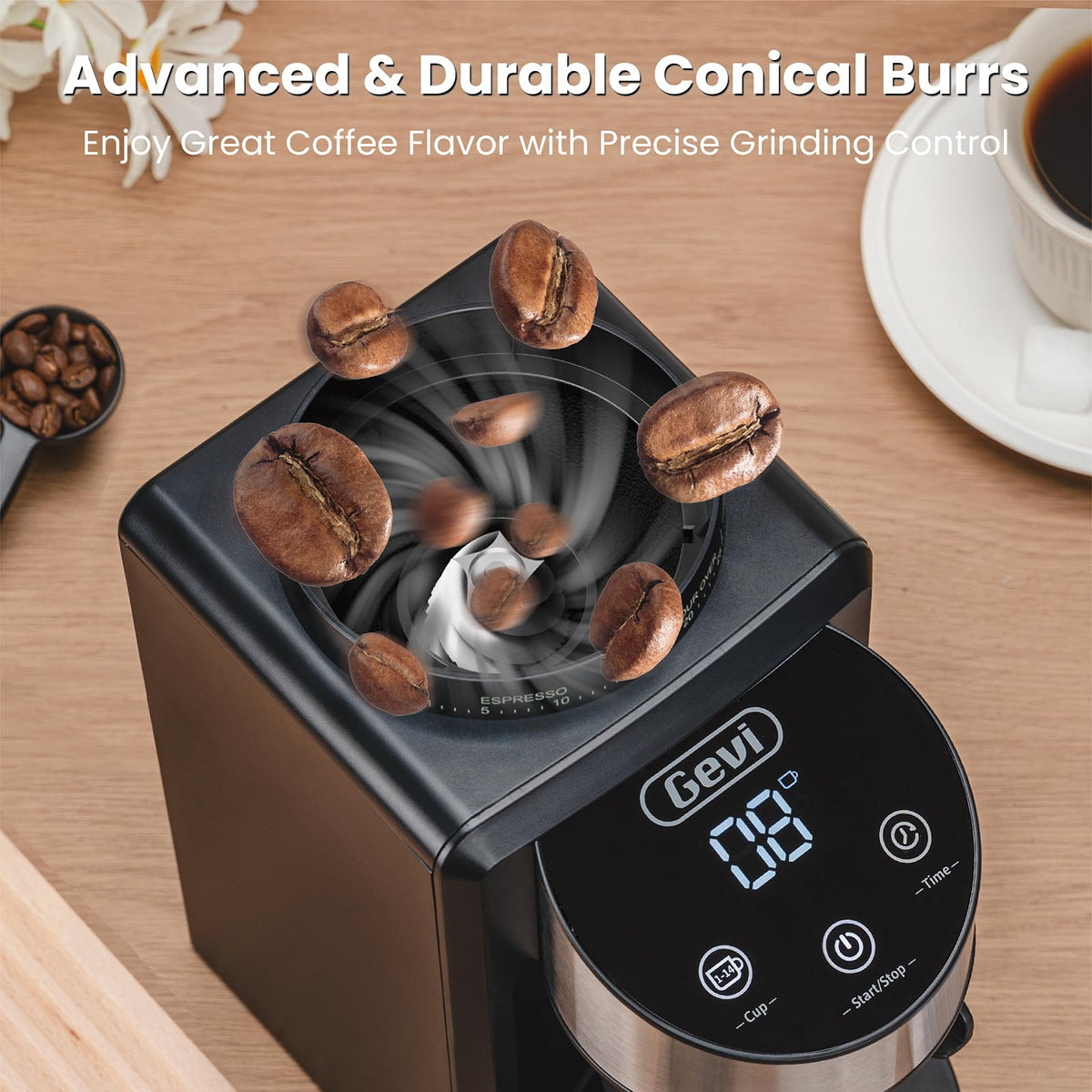 Black Burr Grinder 35 Settings T858