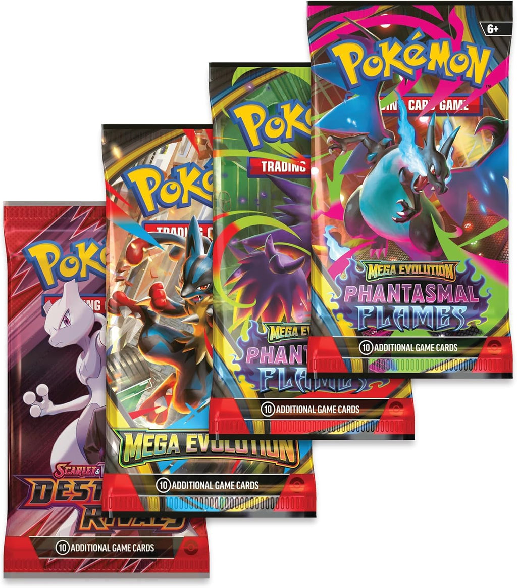 Pokémon TCG Mega Charizard ex Promo Card and Tin with 4 Packs B7928