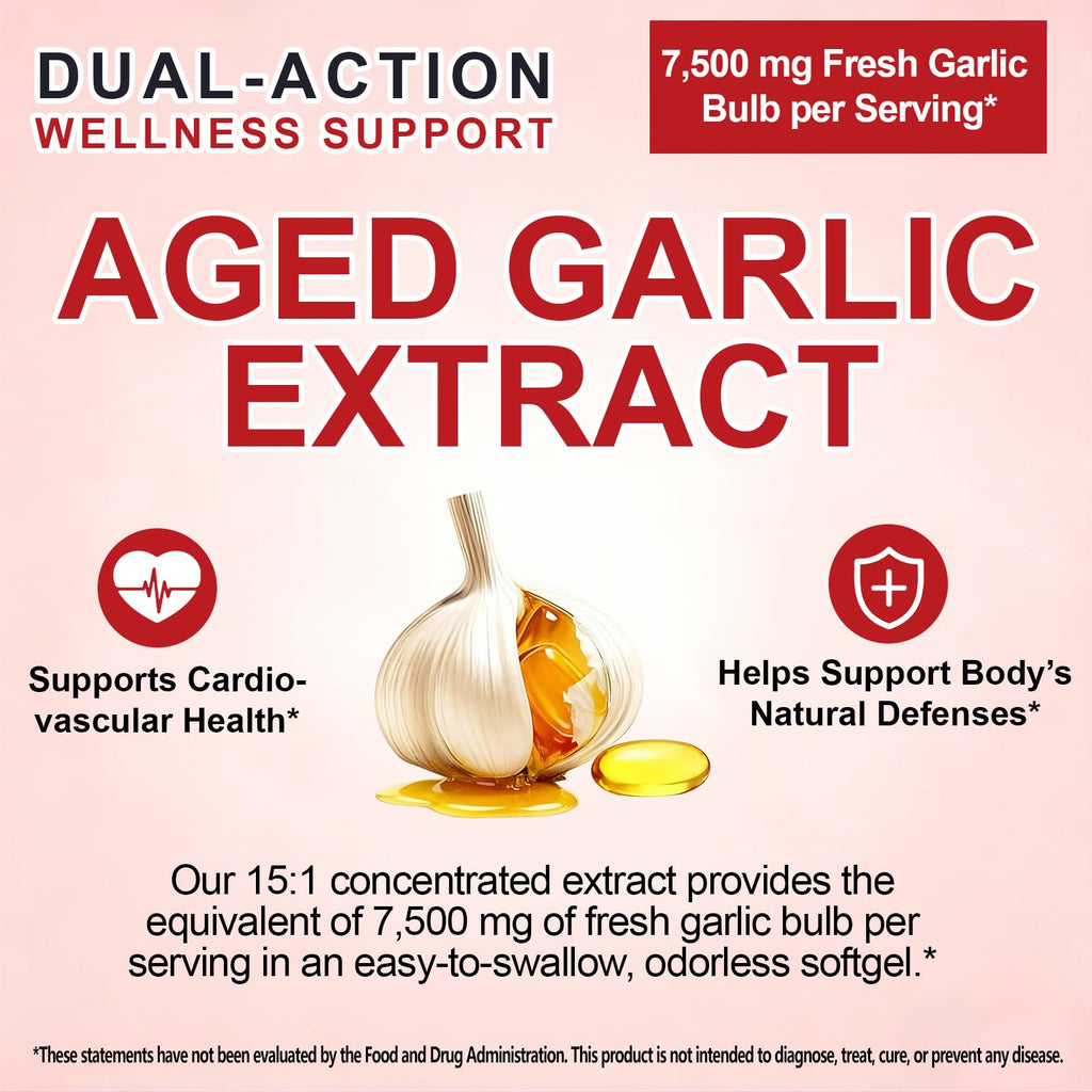 2 Years Aged Garlic Extract Capsules 300 Count Gluten-Free E3954