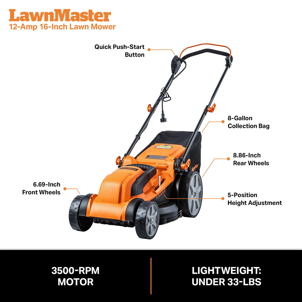 Electric 16-Inch 12AMP Lawn Mower J97973